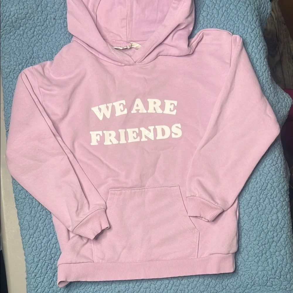 H&M Pink and White Sweatshirt Hoodie